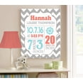 thumbnail image 4 of Personalized Canvas Birth Announcement Nursery Decor Gift, Nautical Design, Custom Name, Date, Weight & Length, Unique Boys & Girls Baby Shower Wall Art Presents, Color Gray # 1, Size - 10X12, 4 of 4