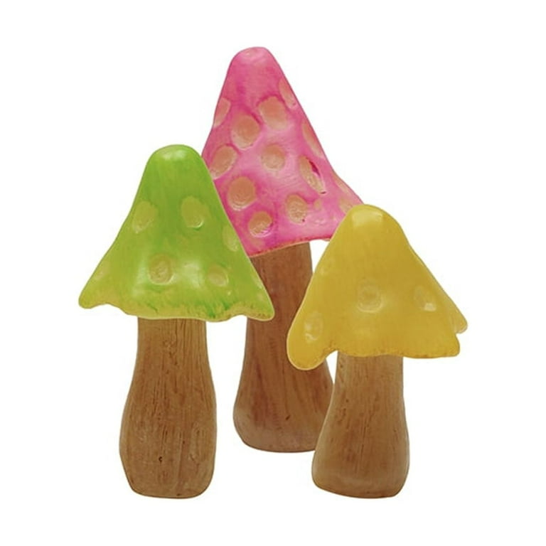 3pc Mini Glow Dark Solar Mushrooms Outdoor Fairy Garden Lights Dollhouse Decor 3pc Mini Glow Dark Solar Mushrooms Outdoor Fairy Garden Lights Dollhouse Decor