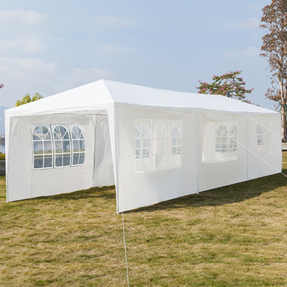 Clearance! Beach Canopy, 10' x 30' Durable Screen Gazebo Tent, Outdoor Backyard Party Tent with 7 Sidewalls, Waterproof Wedding Tent for Camping, Picnic, Wedding, BBQ, Outdoor Shows, White, Q2996 - image 5 of 12