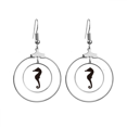 thumbnail image 1 of La silueta negra de hipocampo la vida marina Los pendientes cuelgan del aro de la joyería del círculo de la gota Unbranded M, 1 of 3