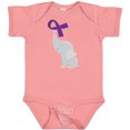 thumbnail image 3 of Inktastic Purple Awareness Ribbon Elephant Boys or Girls Baby Bodysuit, 3 of 5