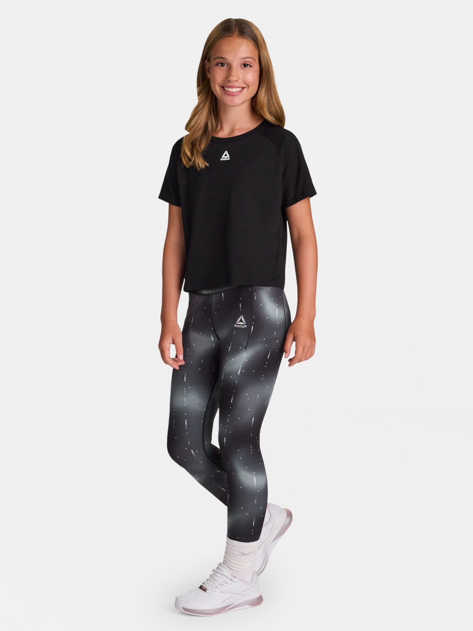 Reebok Girl’s Athletic Boxy Short Sleeve Graphic T-Shirt, Sizes 4-18