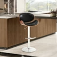 thumbnail image 2 of Armen Living Naples 34" Contemporary Faux Leather & Metal Bar Stool in Black, 2 of 10
