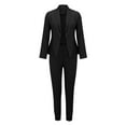 thumbnail image 4 of NMMUED Suits for Women Womens Suits 2 Piece Set Business Blazer and Pants Set Women Matching Sets Women Clothing Business Casual Outfits for Women, Black L, 4 of 5