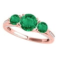 thumbnail image 1 of Mauli Jewels Rings for Women 1.56 Carat Diamond And Round Shaped Emerald Ring 4-prong 10K Rose Gold, 1 of 5