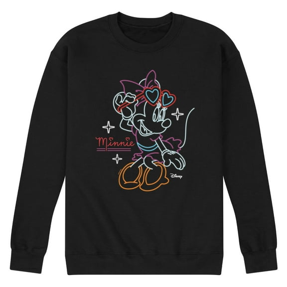 Disney - Minnie Mouse - Feeling Good with Heart Glasses - Men's Crew Neck Fleece Pullover
