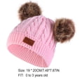 thumbnail image 4 of Sonducket Bufanda Conjunto de gorro y guantes para niños Gorro de punto Gorro Delicados productos para niños Estirable Clima frío Cómodo Bufanda rosa Sombreros bola marrón rosa brillante, 4 of 6