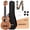 Natural, variant on AODSK 21" Ukulele Kit with Case, Clip-On Tuner, Strap, Nylon Strings, Picks, Online Lesson, Ukelele Beginner Series (Blue)