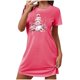 thumbnail image 1 of Camisón corto de talla grande para mujer, camisón de manga corta con estampado en el pecho, camisón corto, 1 of 3