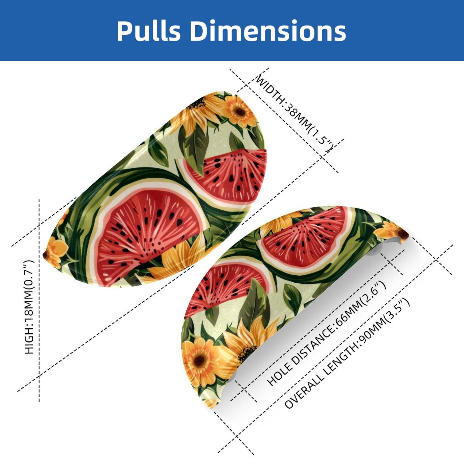 PhooArto 6 Pcs Cup Drawer Pulls, Sunflowers Watermelon Pattern Shell Shape Handles Cabinet Knobs for Dresser Cupboard Closet Wardrobe with Screws