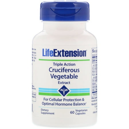 Life Extension Triple Action Cruciferous Vegetable Extract, 60 Vegetarian Capsules