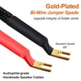 thumbnail image 4 of UCINNOVATE 4 x HiFi OFC Gold Plated Spade to Banana Plug Speaker Wire, 13AWG 21cm Bi-Wire Jumper Cable for Amplifiers, 4 of 6