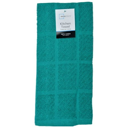Mainstays Single Solid Terry Kitchen Towel Teal Island Mainstays Single Solid Terry Kitchen Towel Teal Island