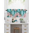 thumbnail image 5 of Valances for Windows Abstract Teal Rod Pocket Cafe Window Treatments Valance Curtains for Kitchen Bathroom Laundry Basement Windows 60"x14", 5 of 9