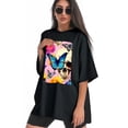 thumbnail image 3 of Plus Size Shirt for Women Black Tops for Women Short Sleeves Shirt for Women Butterfly And Skeleton T Shirt Crewneck Shirt for Women XS, 3 of 5