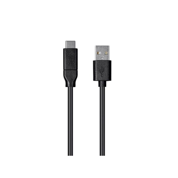 Monoprice USB C to USB A 2.0 Cable - 0.5 Meter (1.6 Feet) - Black | Fast Charging, High Speed, 480Mbps, 3A, 26AWG, Type C, Compatible with Samsung Galaxy and More - Essentials Series