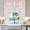 thumbnail image 4 of Pastoral Flowers Swag Curtain Valance for Windows, Vintage Red Flower Farmhouse Plant Window Treatments Short Swag Topper for Kitchen Windows Bathroom Bedroom, 36"x36", 4 of 8