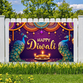 thumbnail image 2 of Colorful Design Happy Diwali Banner Decorative Peacock Art Floral Garland for Festival Celebration Home Décor Party Decoration, 2 of 9