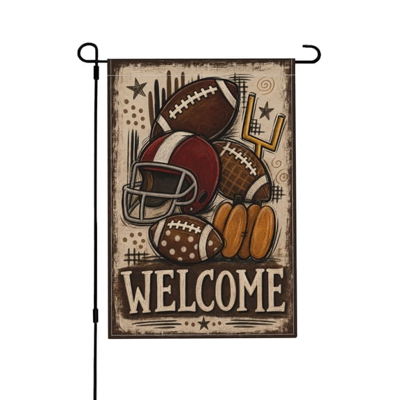 Football Welcome Garden Flag Vintage Sports Outdoor Decor Sign 12X18 Inch