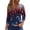 Multicolor, variant on Women's 250th Anniversary USA Shirt Patriotic American Flag Print V-Neck Button 3/4 Sleeve T-Shirt