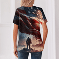 thumbnail image 3 of Iaqnaocc American Flag Womens Tops 4th Of July Short Sleeve Button V Neck Patriotic American Flag Stars Tops Vintage 2026 Summer July 4th Celebration T Shirts for Women Navy XXXL, 3 of 3
