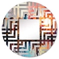 thumbnail image 2 of Designart "Dawn Light Urban Canvas" Skyscrapers Maze Round Wall Mirror - Architecture Oval Printed Decorative Mirror - Multiple Color Options, 2 of 5