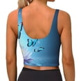 thumbnail image 3 of Vsdgher Butterflies And Waterlily In Water Print Women Sleeveless Athletic Tank Top Built-in Bra Camisole Sports Vest for Yoga Running Fitness Exercise with Removable Pads, 3 of 8