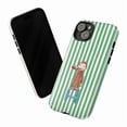 thumbnail image 3 of Curious Monkey Phone Case, Monkey Brushing Teeth Green Stripes Cover for iPhone 17 16 15 14 13 12 11 Pro Plus Mini, 3 of 6
