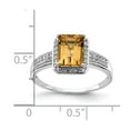 thumbnail image 2 of Solid 925 Sterling Silver Diamond and Brown Whiskey Quartz Engagement Ring Size 9 (.192 cttw.), 2 of 3