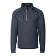 thumbnail image 2 of Men's Cutter & Buck Heather Navy Georgetown Hoyas Mainsail Sweater-Knit Half-Zip Pullover Jacket, 2 of 3