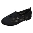 thumbnail image 4 of Rokment Mesh Slip on Penny Loafers Walking Shoes for Women 2026 Spring Summer Breathable Comfortable Hollow out Casual Driving Dress Flat Beach Travel Black Size 7, 4 of 5