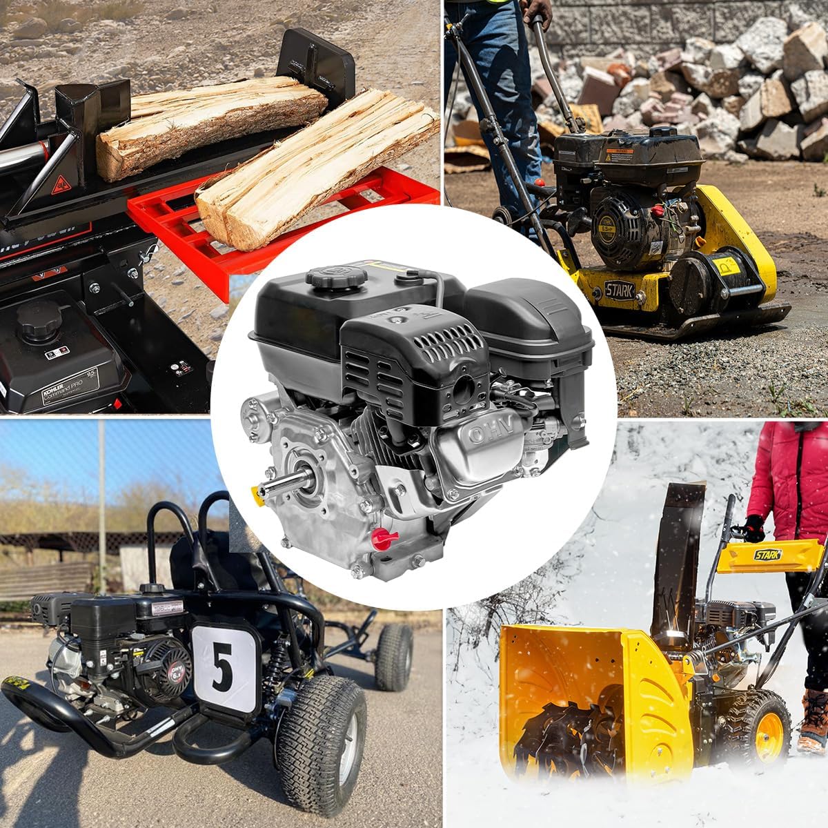 212cc 7.5HP 4-Stroke Gas Engine With Electric Start – Horizontal Shaft For Go Kart