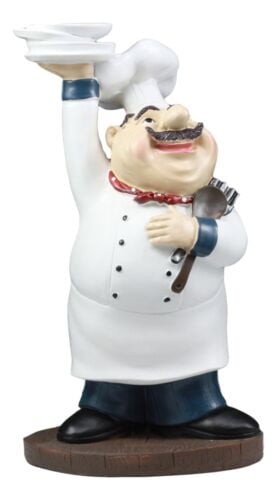 Bistro Italian FAT Chef figurine shelf sitter set of 2 DECOR home Bar #21 