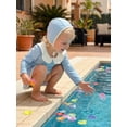 thumbnail image 4 of BemeyourBBs Toddler Baby Girl Swimsuit Infant Bathing Suit 3 Pieces Swimsuits Swim Dress Ruffle Long Sleeve Backless Top with Skirt Set Sun Hat Rash Guard Swimwear Summer Beach Wear, 4 of 9