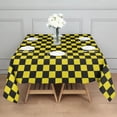 thumbnail image 3 of Yellow and Black Checkered Pattern Square Tablecloth,Waterproof Square Table Cover,Wipeable Spillproof Washable Table Cover for Home Kitchen Party Decor 42"X42"(107x107cm), 3 of 6