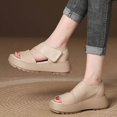 thumbnail image 2 of Bmisegm Thick Soled Platform Shoes for Women Open Toed Fish Mouth Shoes Summer Casual Retro Straps and Sandals for Outer Wear Womens Sandals Summer White 7.5, 2 of 8