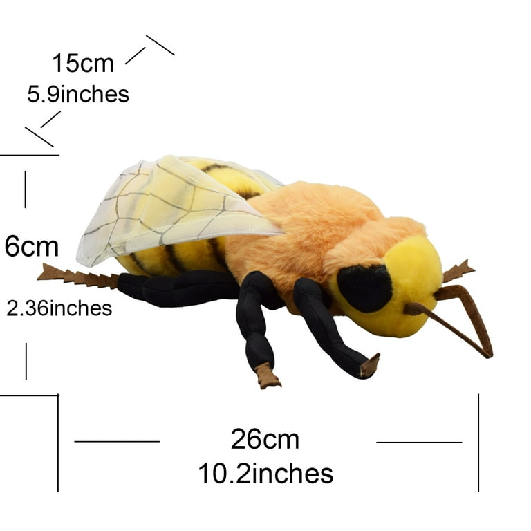 Realistic Bee Stuffed Animal Plush Toy, Lifelike Insect Animal