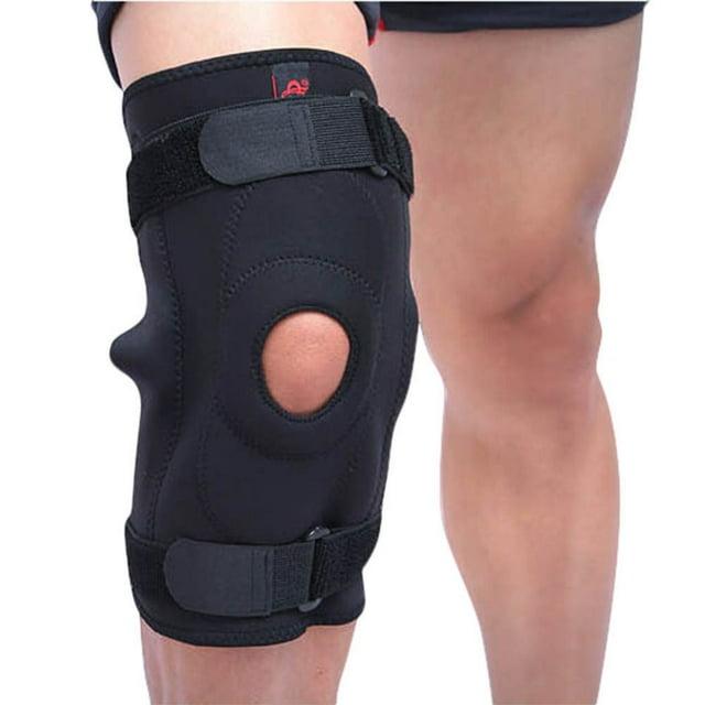 Final Clear Out! Outdoor Knee Brace With Steel Plate Adjustable Shoulder Strap Open Patella Support Single Pack
