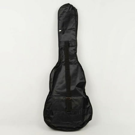Poly Foam Padded Guitar Case - 41 Inch Acoustic Guitar Gig Bag with Guitar Strap and Pick Sampler Double Straps Sponge Padded Guitar Bag Backpack Guitar Soft Case Cover - Black