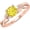 Rose, variant on 925 Sterling Silver 14K White Gold Finish Round Cut Yellow Sapphire Leaf Solitaire Engagement Ring For Womens
