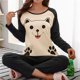thumbnail image 1 of Autumn 2pieces Pyjamas Set Women Thin Sexy Sleepwear Lovely Home Suit 2023 Round Neck Girls Sleepwearlong Sleeve Pajamas, 1 of 4