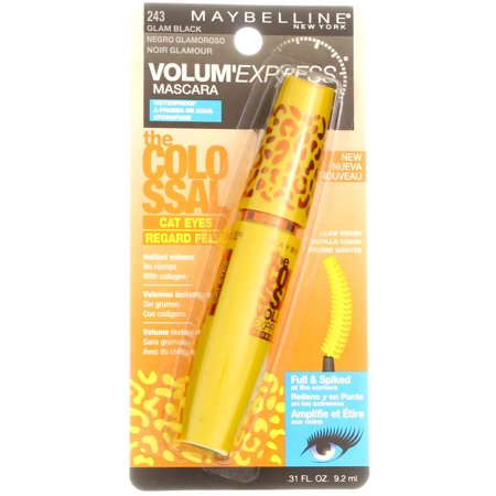 Maybelline Volum' Express Colossal Cat Eyes Waterproof Mascara, Glam Black [241] (Pack of 3)