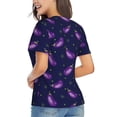 thumbnail image 2 of Goofa Eggplant Pattern Women's Slim-Fit Short-Sleeve V-Neck T-Shirt,Classic-Fit Short-Sleeve V-Neck T-Shirt-X-Large, 2 of 5