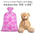 thumbnail image 4 of Jumbo Large Plastic Gift Bag, Pink Happy Birthday Design with Colorful Confetti Sprinkles Design Plastic Bag with Tag and Tie for Birthday Party Gifts and Celebration - 56" x 36", 1 Pcs, 4 of 4