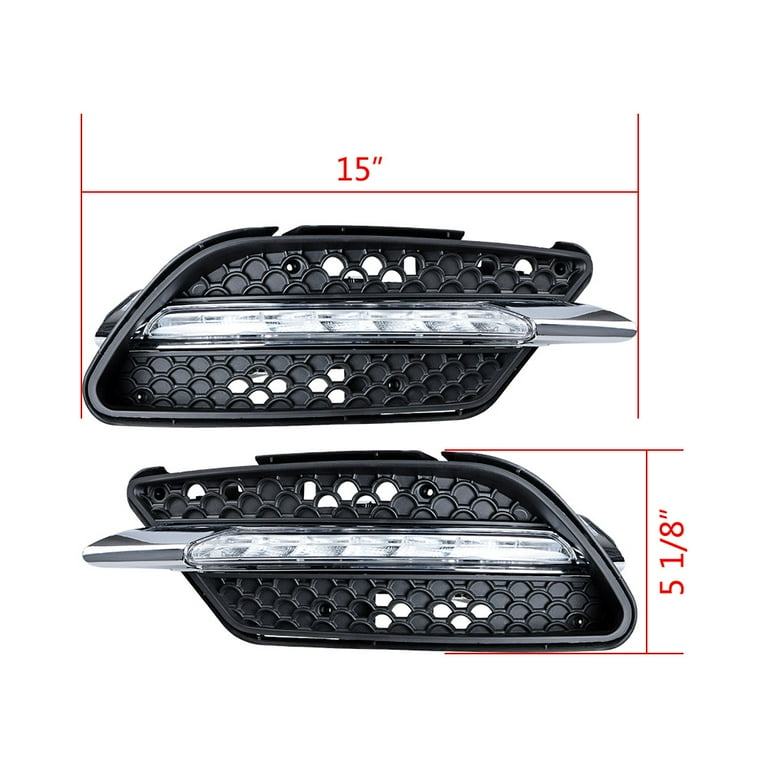 Astra Depot 2pcs Xenon White LED DRL Daytime Running Lights