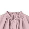 thumbnail image 5 of Girls Ruffled Collar Light Windbreaker Puff Long Sleeve Button Casual Jacket with Lace Trim Toddler Coats for Girls Outerwear, 5 of 9