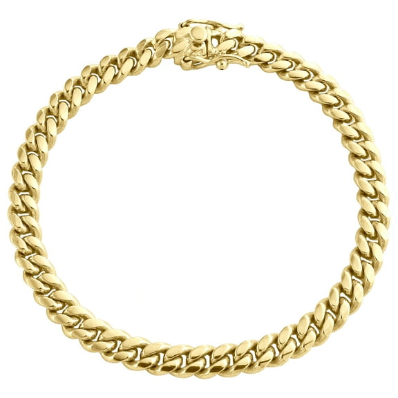 10K Yellow Gold 6mm Super Solid Miami Cuban Link Bracelet Box Clasp 8 Inches