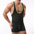 thumbnail image 5 of Nrmvnmi Men's Wrestling Singlets Sleeveless Athletic Supporters Wrestling Uniform Sports Bodysuit Jumpsuits for Fun Black-L, 5 of 8