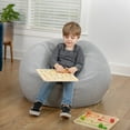 thumbnail image 4 of Flash Furniture Small Gray Faux Sherpa Refillable Bean Bag Chair for Kids and Teens, 4 of 9
