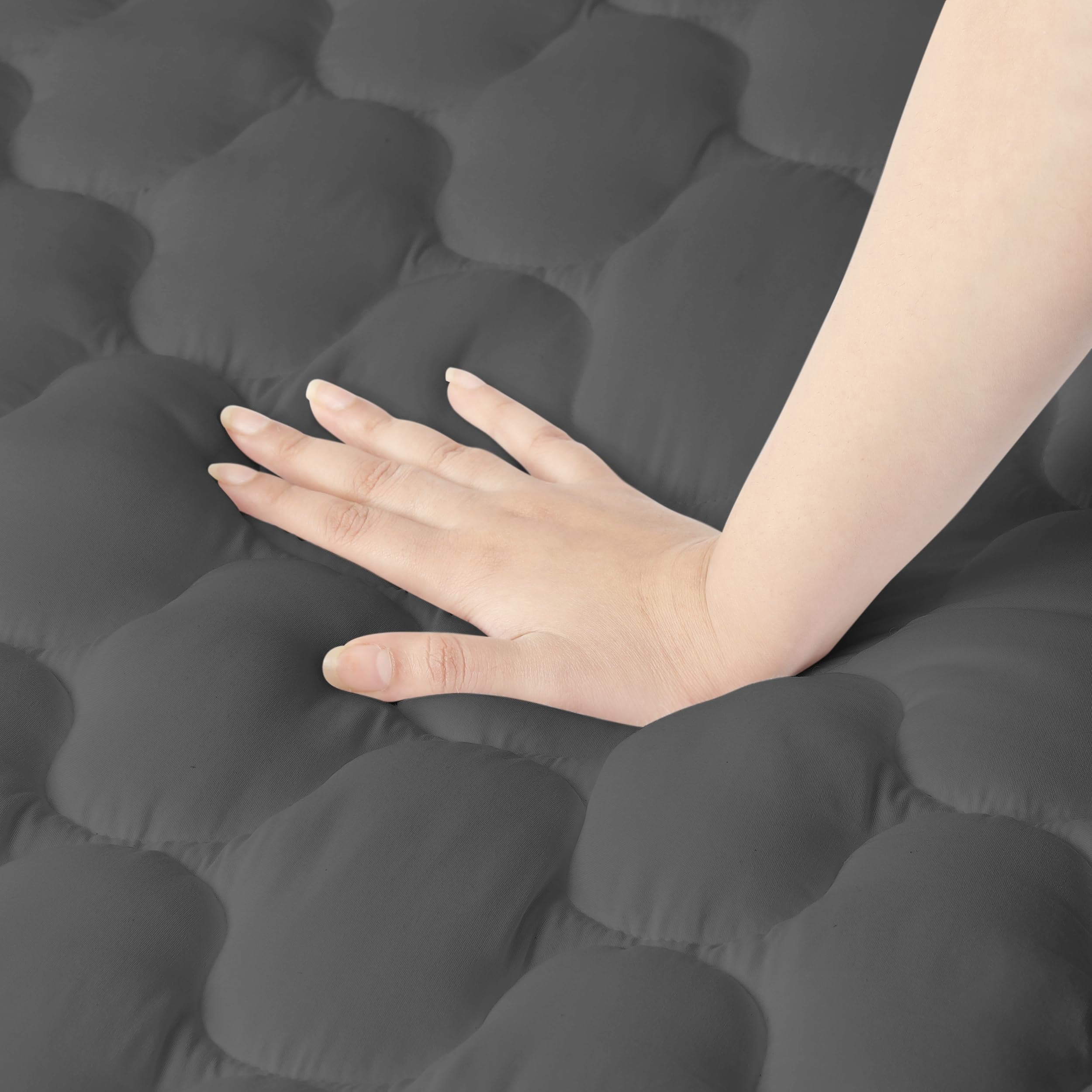 Utopia Bedding Waterproof Mattress Protector, Queen Mattress Pad, Noiseless Quilted Fitted Cover with Deep Pocket Stretches up to 16 Inches (Grey)